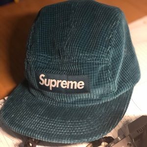 Supreme Corduroy Blue Strapback Hat